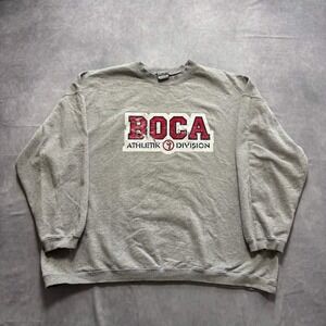 Boca Athletik Division Mens Gray Crewneck Sweatshirt Made in Canada Size XXL